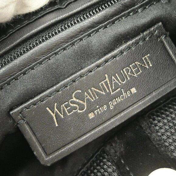 YVES SAINT LAURENT BLACK VELVET SHOULDER BAG 119960.212792 NQ02240 BN01 - Picture 6 of 8